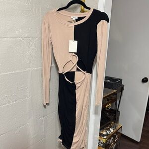 Chic Colorblock Long Sleeve Dress